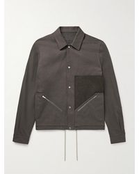 Rick Owens - Felt And Rubber-Trimmed Cotton-Drill Overshirt - Lyst