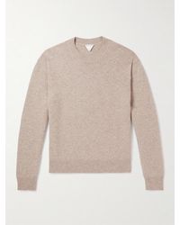Bottega Veneta - Intrecciato Leather-Trimmed Cashmere-Blend Sweater - Lyst