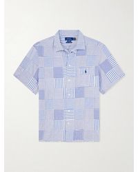 Polo Ralph Lauren - Convertible-Collar Logo-Embroidered Patchwork Cotton-Seersucker Shirt - Lyst