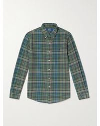 Polo Ralph Lauren - Hemd aus kariertem Baumwollflanell mit Button-Down-Kragen und Logostickerei - Lyst