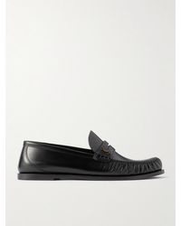 Saint Laurent - Laurent Logo-Embellished Leather Penny Loafers - Lyst