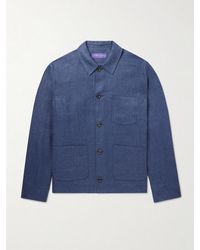 Ralph Lauren - Burnham Herringbone Linen And Silk-Blend Overshirt - Lyst