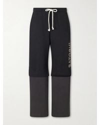Satoshi Nakamoto - Wide-leg Logo-embellished Cotton-jersey And Waffle-knit Sweatpants - Lyst
