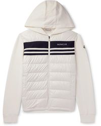 Moncler - Slim-fit Cotton-jersey And Quilted Shell Down Zip-up Hoodie - Lyst