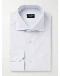 Zegna - Cutaway-collar Striped Trofeotm Shirt - Lyst