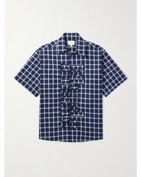 Rhude - Logo-Embroidered Checked Cotton-Poplin Shirt - Lyst