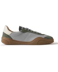 Acne Studios - Bars Low Suede-trimmed Leather Sneakers - Lyst