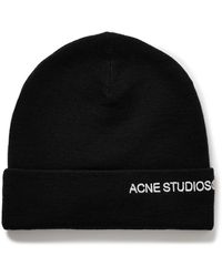 Acne Studios - Logo-embroidered Wool-blend Beanie - Lyst