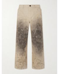 Enfants Riches Deprimes - Straight-Leg Distressed Cotton And Linen-Blend Trousers - Lyst