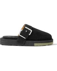 Off-White c/o Virgil Abloh Suede Leather Sponge Clogs in Black for 