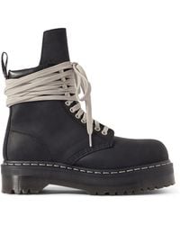 Rick Owens - Dr Martens Quad Sole Steel Toe Leather Lace-up Boots - Lyst