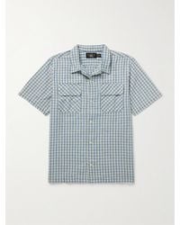 RRL - Convertible-collar Checked Cotton And Linen-blend Shirt - Lyst