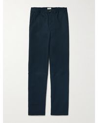 Oliver Spencer - Straight-leg Cotton-drill Drawstring Trousers - Lyst