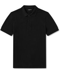 Tom Ford - Slim-fit Lyocell And Cotton-blend Piqué Polo Shirt - Lyst
