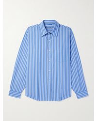 mfpen - Destroyed Executive Distressed Striped Organic Cotton-poplin Shirt - Lyst