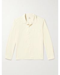 Altea - Luke Camp-collar Garment-dyed Cotton-flannel Shirt - Lyst
