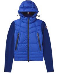 Moncler - Panelled Quilted Shell And Fleece Hooded Down Ski Jacket - Lyst