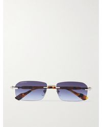Gucci - Rimless Rectangular-Frame-Tone And Acetate Sunglasses - Lyst