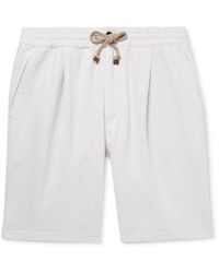 Brunello Cucinelli Blue Cuffed Pleated Shorts US 28 IT 44 NEW BCST105 