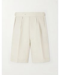 Kaptain Sunshine - Gurkha Straight-leg Linen And Silk-blend Shorts - Lyst