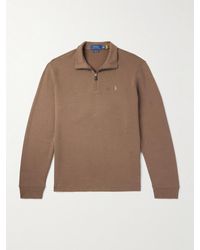 Polo Ralph Lauren - Sweatshirt aus Baumwoll-Jersey mit Logostickerei und kurzem Reißverschluss - Lyst