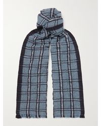 Loro Piana - Checked Linen And Cashmere-blend Tweed Scarf - Lyst