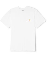 Carhartt WIP American Script Logo-embroidered Organic Cotton-jersey T-shirt - White