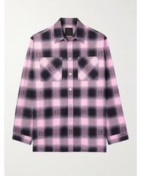 Givenchy - Oversized 4g Checked Cotton Shirt - Lyst