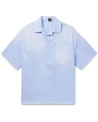 Loewe - Paula's Ibiza Convertible-Collar Logo-Appliquéd Frayed Cotton-Twill Shirt - Lyst