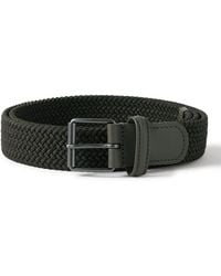 Anderson's - 3cm Leather-trimmed Woven Elastic Belt - Lyst