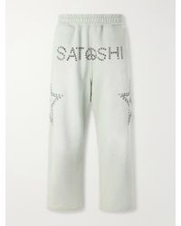 Satoshi Nakamoto - Wide-leg Studded Cotton-jersey Sweatpants - Lyst
