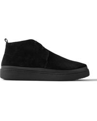 Mulo - Leather-Trimmed Waxed-Suede Chukka Boots - Lyst