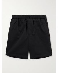Ami Paris - Straight-leg Cotton-sateen Shorts - Lyst