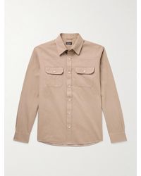 ZEGNA - Slim-Fit Cotton And Linen-Blend Shirt - Lyst