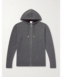 Eleventy - Ribbed Cashmere Zip-Up Hoodie - Lyst