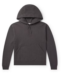 Saint Laurent - Logo-Embroidered Cotton-Jersey Hoodie - Lyst