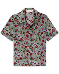 Séfr - Noam Camp-collar Floral-print Satin Shirt - Lyst