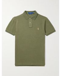 Polo Ralph Lauren - Slim-fit Logo-embroidered Cotton-piqué Polo Shirt - Lyst