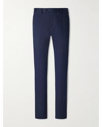 Lardini - Tapered Cotton-Blend Twill Trousers - Lyst