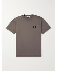 Stone Island - Logo-Appliquéd Garment-Dyed Cotton-Jersey T-Shirt - Lyst