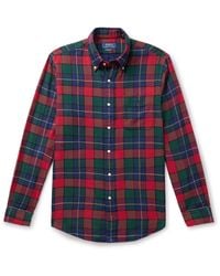 Polo Ralph Lauren - Button-down Collar Checked Cotton-flannel Shirt - Lyst