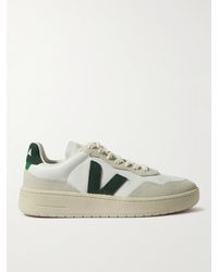 Veja - V-90 Suede And Leather Sneakers - Lyst