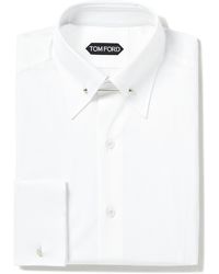 Tom Ford - White Slim-fit Pinned-collar Double-cuff Cotton-poplin Shirt - Lyst