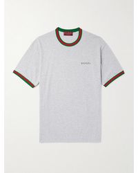 Gucci - Logo-Embroidered Cotton-Jersey T-Shirt - Lyst