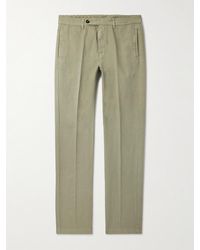 Massimo Alba - Winch2 Slim-fit Straight-leg Cotton And Linen-blend Trousers - Lyst