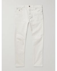 Brunello Cucinelli - Tapered Garment-dyed Stretch-cotton Trousers - Lyst