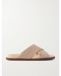 Brunello Cucinelli - Suede Slides - Lyst
