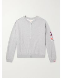 CHERRY LA - Logo-Embroidered Cotton-Jersey Zip-Up Sweatshirt - Lyst