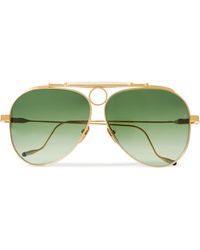 Jacques Marie Mage - Diamond Cross Ranch Aviator-style Gold-tone Sunglasses - Lyst