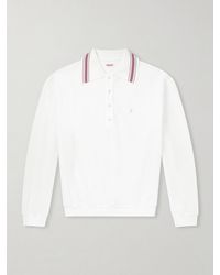 Kapital - Box Striped Embroidered Cotton-piqué Polo Shirt - Lyst